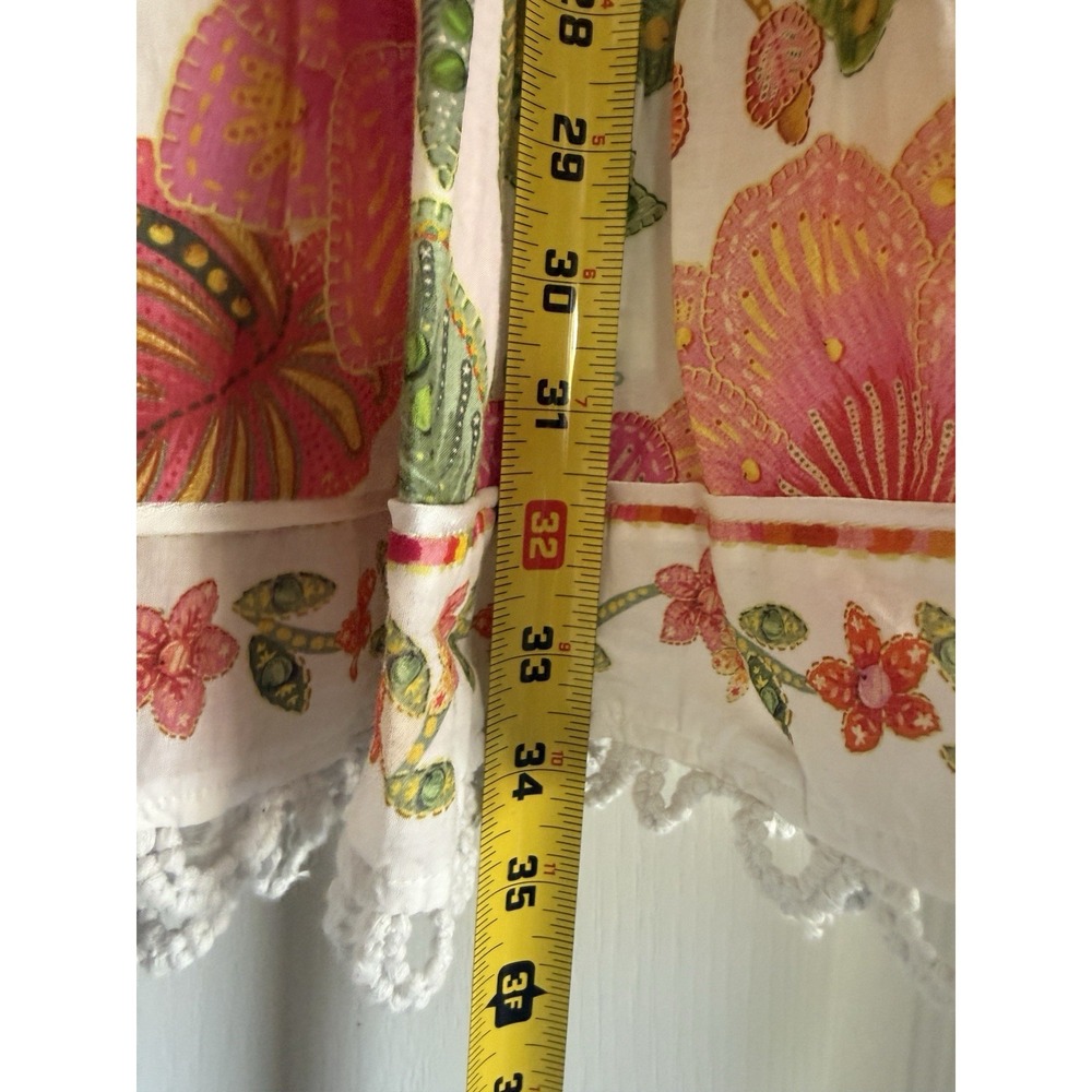 Farm Rio Macaw Bloom Tie Shoulder Mini Dress Large Ruffle Botanical Floral Zip - Picture 9 of 16